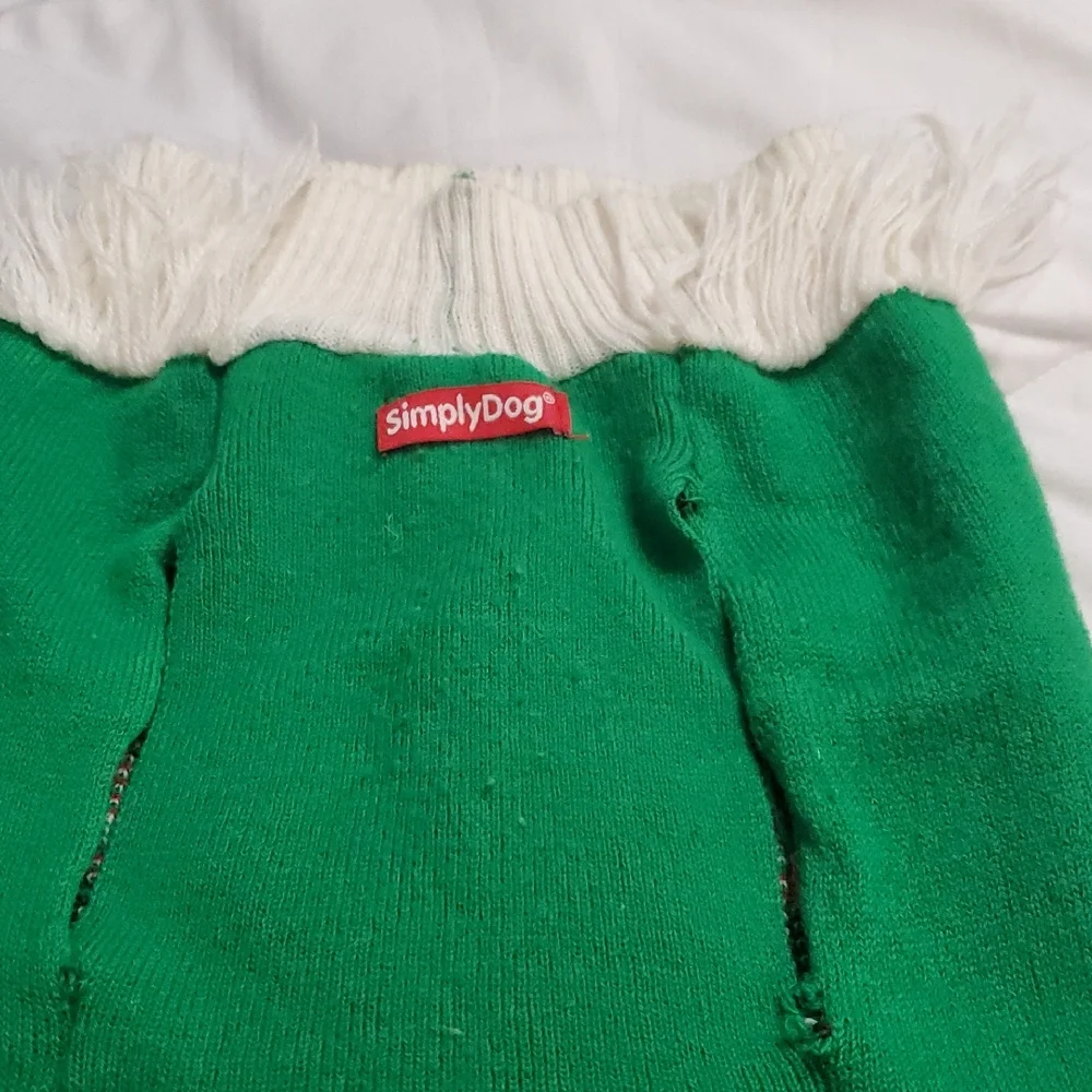 Festive Santa Dog Sweater - Red and Green
